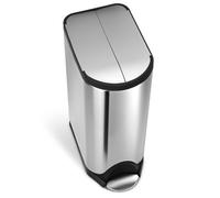 Simplehuman 30L Slim Butterfly Kitchen Pedal Bin, Brushed Stainless Steel