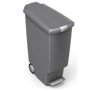 Simplehuman 40 Litre Plastic Slim Pedal Bin - Grey