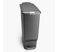 Simplehuman 40L Plastic Slim Pedal Bin, Grey