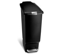 Simplehuman 40L Slim Kitchen Bin Black | Pedal Step On, Soft Close Lid Lock