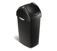 Simplehuman 40L Swing Lid Kitchen Bin, Black Plastic