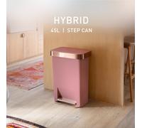 Simplehuman 45 Litre Hybrid Pedal Bin - Blush Pink