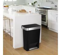 Simplehuman 45 Litre Plastic Rectangular Pedal Bin - Black