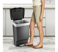 Simplehuman 45 Litre Plastic Rectangular Pedal Bin - Grey
