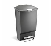 simplehuman 45 Litre Plastic Rectangular Pedal Bin - Grey