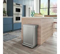Simplehuman 45 Litre Rectangular Pedal Bin - Brushed Steel