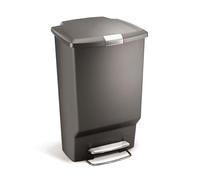 simplehuman 45 litre rectangular pedal bin grey plastic