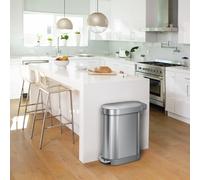 Simplehuman 45 Litre Slim Pedal Bin - Brushed