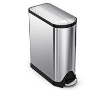 simplehuman CW1897 45L Slim Butterfly Kitchen Pedal Bin, Strong Steel Pedal, Silent Soft Close Lid, Stay-Open Lid, Non-Skid Base, Fingerprint-Proof, Inner Bucket, Brushed Stainless Steel