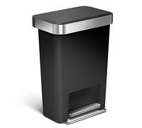 simplehuman 45L Rectangular Pedal Bin With Liner Pocket Black