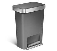 simplehuman 45L Rectangular Pedal Bin With Liner Pocket Grey