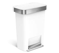 Simplehuman Pedal Bin Rectangular with bag compartment, Plastic 47,0 x 32,0 x 63,5 cm White (CW13...