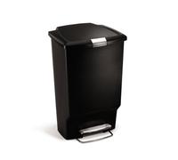 Simplehuman 45L Rectangular Pedal Kitchen Bin With Lid Lock, Black Plastic