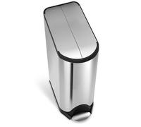 Simplehuman 45L Slim Butterfly Kitchen Pedal Bin, Brushed Stainless Steel