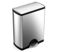 simplehuman 50L Brushed Stainless Steel Rectangular Pedal Bin Silver