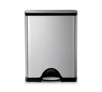 simplehuman 50L Brushed Stainless Steel Rectangular Pedal Bin