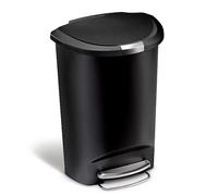 Simplehuman Semi Round Plastic Bin, 50L, Black