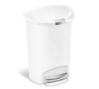 simplehuman 50L Semi-Round Pedal Bin White