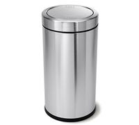 Simplehuman 55L Swing Top Bin, Commercial Office Bin, Brushed Heavy-Gauge Stainless Steel