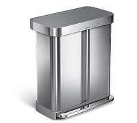 simplehuman 58 Litre Dual Compartment Recycling Bin - Grey