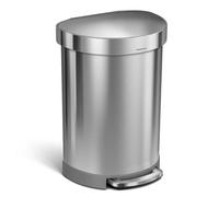 Simplehuman 60L Semi-Round Kitchen Pedal Bin, Brushed Stainless Steel