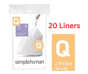 Simplehuman Bin Liners Q Code q size Q simple human bin bags CW0264 Q Pack of 60