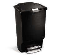 simplehuman Black Plastic 45L Rectangular Pedal Bin Black