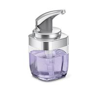 simplehuman BT1081 444ml Square Push Pump Liquid Soap Dispenser, Effortless Dispensing, Precision Lever, Easy to Refill, Brushed Nickel