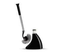 simplehuman BT1084 Toilet Brush with Holder, Stiff Outer Bristles, Drip-Free Design, Easy to Store, Removable Brush Head, Stainless Steel Rod, Black Plastic