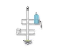 simplehuman BT1098 Medium Adjustable Shower Caddy, Hanging Bathroom Shelf Storage Organiser, Suction Cups, No Drilling, Rustproof, Adjustable Shelves, Storage Hooks, Quick-Dry Soap Dish