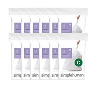 simplehuman Code C Custom Fit Liners Drawstring Trash Bags 10-12 Liter / 2.6-3.2 Gallon 12 Refill Packs (240 Count)