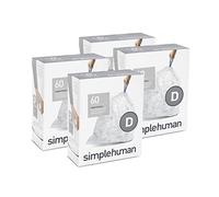 simplehuman Code D Custom Fit Drawstring Trash Bags in Dispenser Packs, 30 Liter / 8 Gallon, Clear - 240 Liners