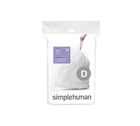 simplehuman code D custom fit liners 3 refill packs (20 liners), Code D - 20L / 5.2 Gallon, White