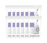 simplehuman Code D Custom Fit Liners, Drawstring Trash Bags, 20 Liter / 5.2 Gallon, 12 Refill Packs (240 Count