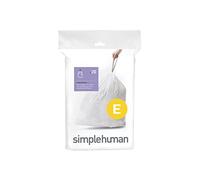 simplehuman Code E, Custom Fit Bin Liners, 20 Liners, White, 20 L