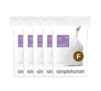 simplehuman CW0256 code F Custom Fit Bin Liner Bulk Pack, White Plastic (3 Pack of 20, Total 60 Liners)