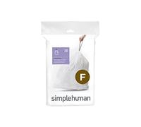 simplehuman Code F, Custom Fit Bin Liners, 20 Liners, White, 25 L