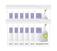 simplehuman Code G 240 Count, Genuine Custom Fit Liners, Drawstring Trash Bags in Dispenser Packs, 30 Liter/8 Gallon