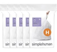 simplehuman Code H 100 Liners, 50% Recycled Custom Fit Bin Bags in Dispenser