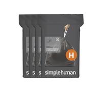 simplehuman Code H 80 Count, Genuine Odorsorb Custom Fit Liners, Drawstring Odor Absorbing Trash Bags in Dispenser Packs, 30-35 Liter / 8-9 Gallon