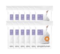 simplehuman Code H, Custom Fit Bin Liners, 240 Liners, White, 30-35 L