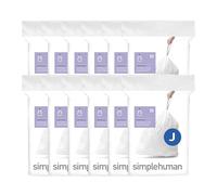simplehuman Code J 240 Count, Genuine Custom Fit Liners, Drawstring Trash Bags in Dispenser Packs, 30-45 Liter/8-12 Gallon