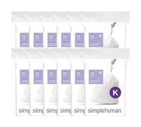 simplehuman Code K 240 Count, Genuine Custom Fit Liners, Drawstring Trash Bags in Dispenser Packs, 35-45 Liter / 9-12 Gallon