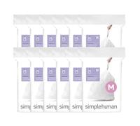 simplehuman Code M Custom Fit Drawstring Trash Bags, 45 Liter/12 Gallon, 12 Refill Packs (240 Count)