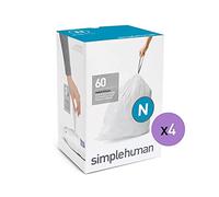 simplehuman Code N Custom Fit Liners, Extra Strong Trash Bags, 45-50 Liter / 12-13 Gallon, 12 Refill Packs (240 Count)