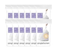 simplehuman Code Q 240 Count Genuine Custom Fit Liners Drawstring Trash Bags in Dispenser Packs 50-65 Liter / 13-17 Gallon