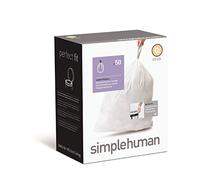 simplehuman Code Q, Custom Fit Bin Liners, 50 Liners, White, 50-65 L