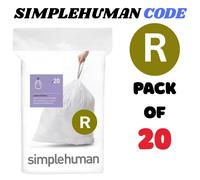 Simplehuman Code R Custom Fit Bin Liners, Trash Bags, 10 Liter 20 - 40 -60 Packs