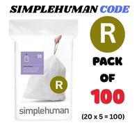 Simplehuman Code R Custom Fit Bin Liners, Trash Bags, 10 Liter 20 - 40 -60 Packs