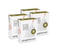 simplehuman Code R Custom Fit Drawstring Trash Bags, 10 Liter / 2.6 Gallon, 12 Refill Packs (240 Count)